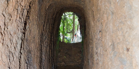 The entrance to the cave where the two men were found dead. Photo / supplied