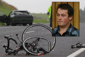 The accident scene where David Armstrong was fatally hit by driver Dillon Bishop (inset). Photo / Bay of Plenty Times