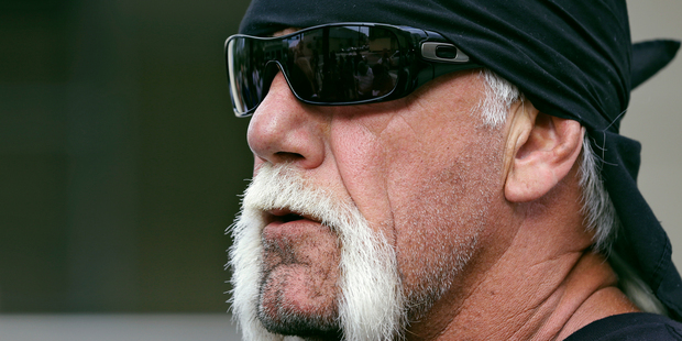 Excerpts from Hulk Hogan's sex tape will remain online for now after a court ruling. Photo / AP