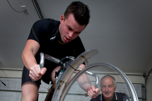 Development rider James Vercoe with Murray Grace. Photo / Sarah Ivey