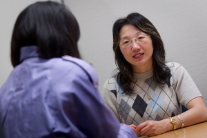 Advocate May Moncur (right) with Jingxin Tian. Photo / Richard Robinson