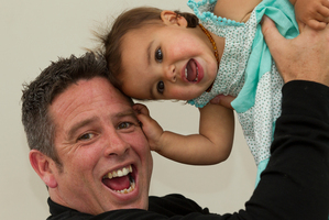 Aaron Gascoigne with daughter Ava, conceived after years of trying. Photo / Brett Phibbs