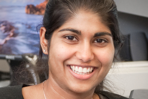 Victoria University student Abigail Arulandu, mechanical glove inventor. Photo / Supplied
