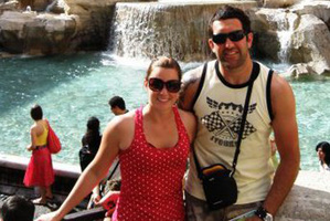 Michelle Notman and Hoani MacDonald at the Trevi Fountain in Rome. Photo / Supplied