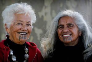 Te Aroha Tai-Rakena (left) and Rangiawatea Tahapeehi are proud to be part of a 50-strong group of women who stand out at traditional Waikato gatherings. Photo / Christine Cornege