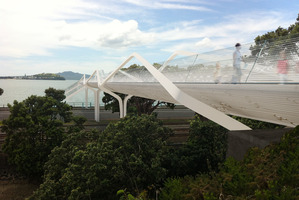 The Parnell Baths will have a safer link to Tamaki Drive when this replacement footbridge is finished. Photo / Supplied