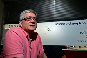 Tuariki Delamere says it looks like a bullet hole. Photo / Michael Craig