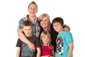 Amanda Fail and Jay Blair with their family. Photo / Supplied