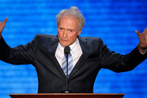 Actor Clint Eastwood addresses the Republican National Convention in Tampa, Florida. Photo / AP
