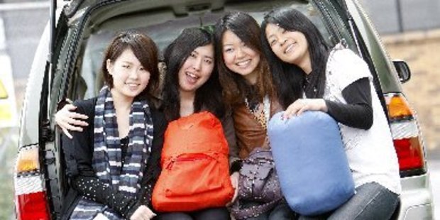 Northland has rallied around ripped off Japanese tourists Chisa Maetaka (left), Yuki Komori, Megumi Fujimoto and Ai Takada. Photo / Michael Cunningham