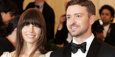 Jessica Biel and Justin Timberlake have been snapped with their wedding bling. Photo / AP