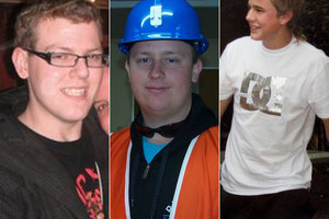 Ben Rockhouse, 21, Josh Ufer, 25, and Joseph Dunbar, 17, who all died in the PIke River mine blast.