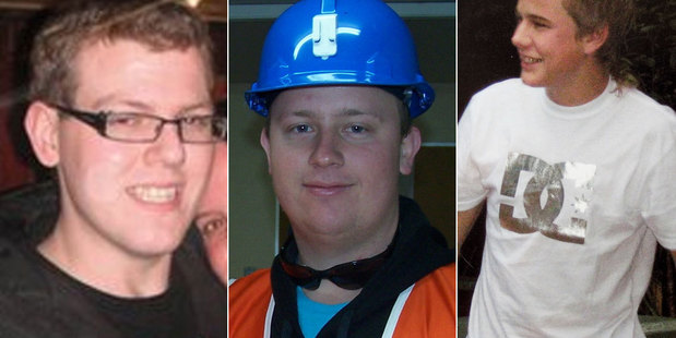 Ben Rockhouse, 21, Josh Ufer, 25, and Joseph Dunbar, 17, who all died in the PIke River mine blast.