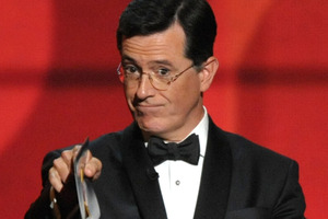 Peter Jackson won't confirm reports that Stephen Colbert will make a cameo appearance in one of his Hobbit films. Photo / AP
