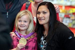 Alex Hassall and Valerie Adams. Photo / Michael Craig