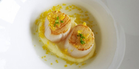 Michel Louws' scallops and lemon. Photo / Geoff Mason
