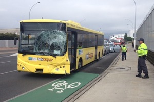The bus had children on board at the time of the crash. Photo / Alan Gibson