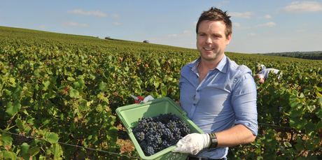 Ben Bayly in the vineyards of Champagne. Photo / Supplied