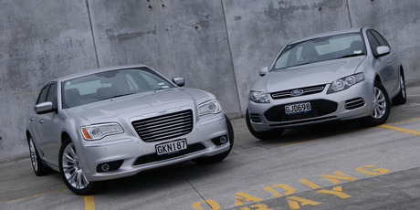 Chrysler 300C vs Ford Falcon EcoBoost. Photo / David Linklater