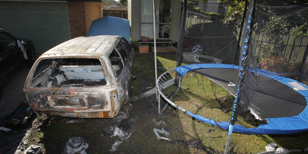 A Te Puke man suffered serious burns after the car he was working on exploded in his face. Photo / John Borren