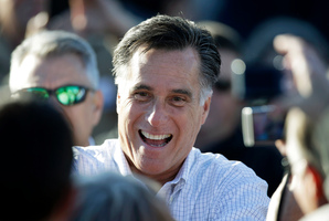 Republican presidential candidate and former Massachusetts Gov. Mitt Romney greets supporters. Photo / AP