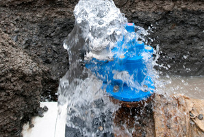 A water main under repair. Photo / File