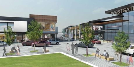 An artist's impression of the retail area in new Westgate Town Centre planned by NZRPG, which will eventually offer 192,000 sq m of retail space. Photo / Supplied