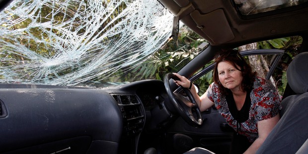 Janette McKay's car was written off when she drove into a cow at night. Photo / John Stone