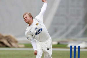 Neil Wagner took two wickets from the final two balls of the day to put Otago well in control at the halfway point of their Plunket Shield match against Canterbury today. Photo / Wayne Drought.