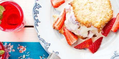 Strawberry and coconut icecream sandwiches. Photo / Babiche Martens