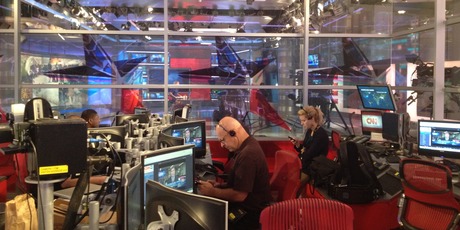 Staff at CNN covering what may well be the most expensive natural disaster in US history. Photo / Philip Duncan