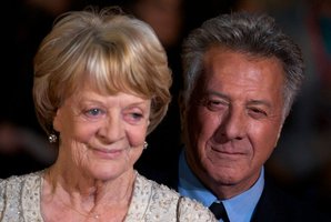 British actress Maggie Smith with her pal Dustin Hoffman on the red carpet recently. Photo / AFP