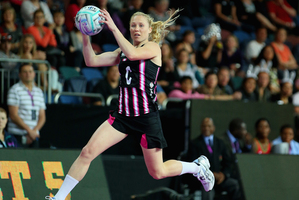 Laura Langman takes a pass in the match against Malawi. Photo / Getty Images