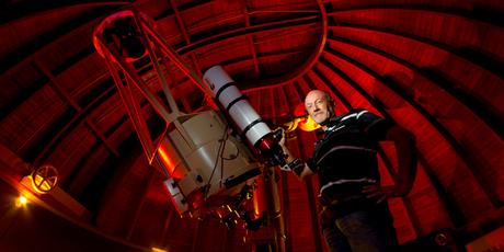 Auckland Stardome astronomer Dr Grant Christie says the eclipse will take a "bite out of the sun". Photo / Brett Phibbs