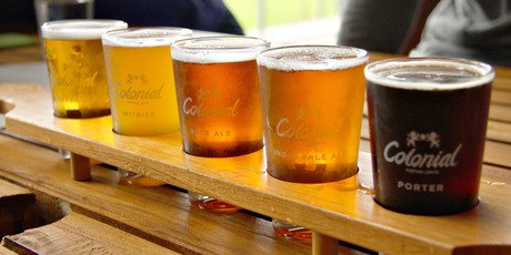 A tasting paddle at the Colonial provides a sample of the finest Margaret River has to offer, near Perth in West Australia. Photo / Supplied