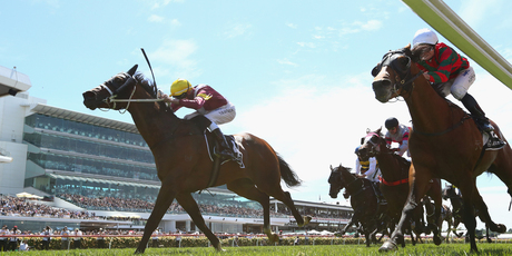 You need a bit of luck to win a Melbourne Cup. Longshot Kelinni (left) enjoyed some when he won the Lexus Stakes on Saturday to gain the last place in the field for the big two-miler tomorrow. Picture / Getty Images