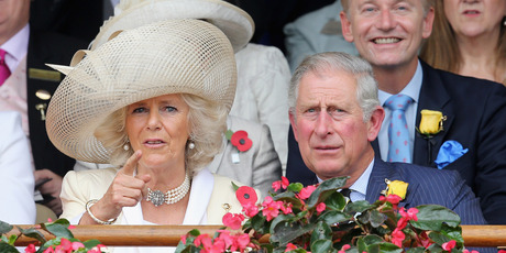 Camilla, Duchess of Cornwall and Prince Charles, Prince of Wales watch the racing as they attend the Melbourne Cup at Flemington Racecourse, yesterday. Photo / Getty Images