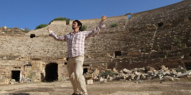 Naoki Kuriowa at Lepris Magna in Libya - his last stop on his world tour. Photo / Supplied