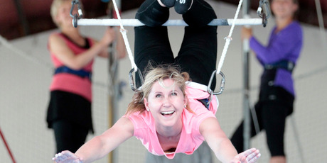 Rachel Grunwell's muscles ached for days after her adrenaline-filled trapeze lesson. Photo / Michael Craig