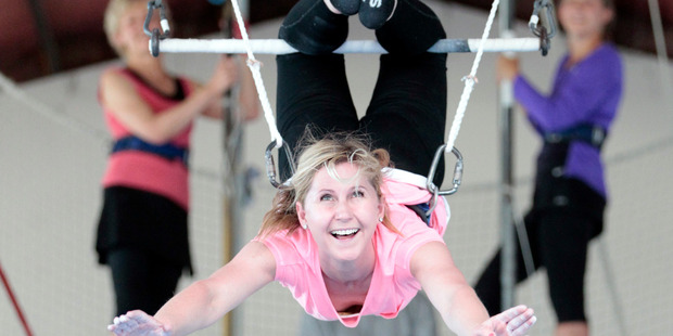 Rachel Grunwell's muscles ached for days after her adrenaline-filled trapeze lesson. Photo / Michael Craig