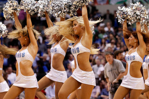 The Dallas Mavericks dancers perform during an NBA basketball game against the Portland Trail Blazers. Photo / AP