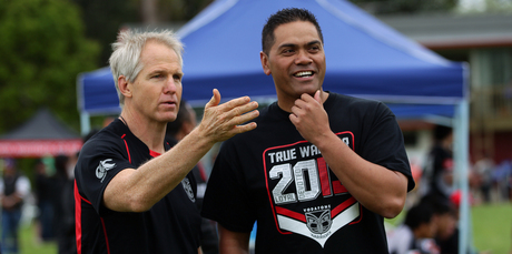New Warriors coaches Matt Elliott and Ricky Henry struck up an instant rapport. Picture / APN