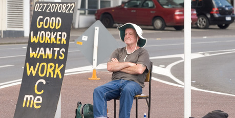 Some job hunters take a very direct approach in their search for gainful employment. Photo / Paul Estcourt