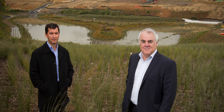 Stephen Martin and Evan Davies of Todd Property Group say meeting the call for affordable housing is impossible on the Long Bay site. Photo / Greg Bowker