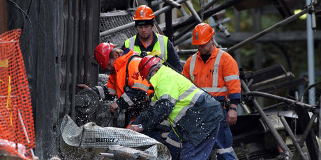 Mines Rescue entering the Pike River Mine for the first time after the explosions at Pike River Mine.
