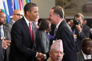 US President Barack Obama with Prime Minister John Key. Photo / NZPA