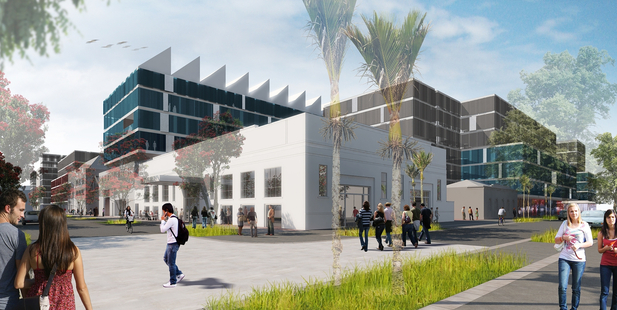 Artist's impressions of the proposed development including looking west toward the Lysaght Building. Photo / Supplied