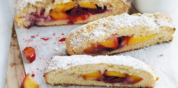 Peach and raspberry scones. Photo / Chris Court