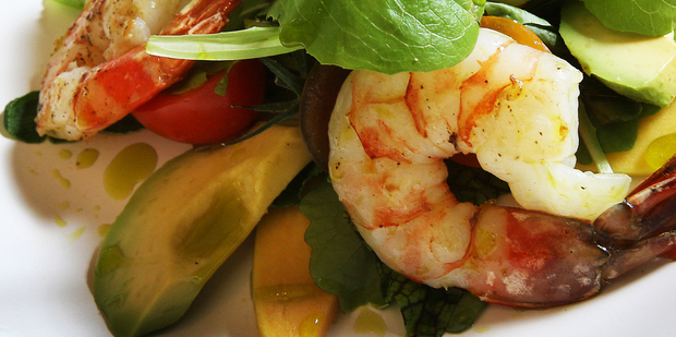 Avocado and prawn salad. Photo / Bay of Plenty Times
