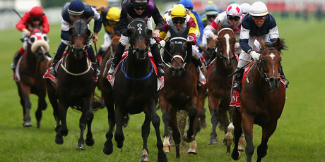 Brett Prebble riding Green Moon (right) crosses the finish line to win the Emirates Melbourne Cup during 2012 Melbourne Cup Day at Flemington Racecourse. Photo / Getty Images
